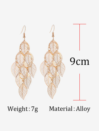 女性のためのレイヤード中空葉イヤリング 2025