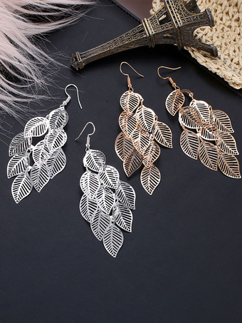 女性のためのレイヤード中空葉イヤリング 2025