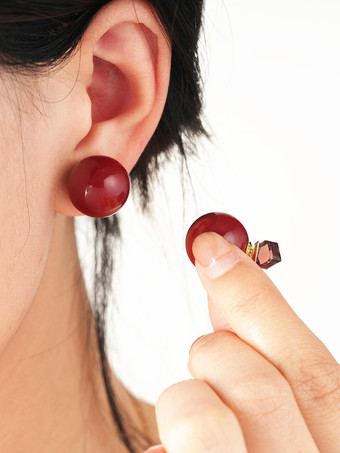 ワインレッド ヴィンテージ バーガンディ パール イヤリング レディース 2025