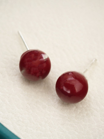 ヴィンテージ バーガンディ パール イヤリング レディース 2025