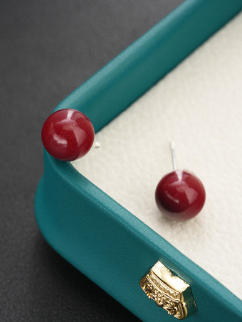 ヴィンテージ バーガンディ パール イヤリング レディース 2025