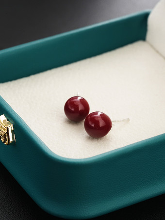 ヴィンテージ バーガンディ パール イヤリング レディース 2025