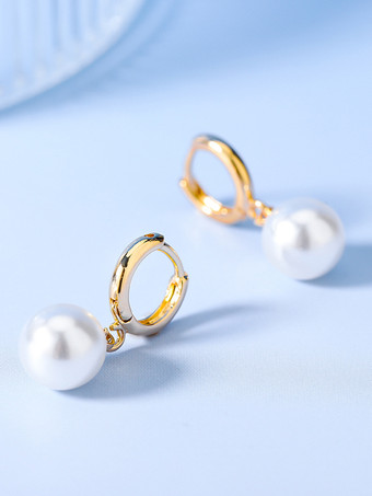 ゴールド 女性のためのヴィンテージ パール イヤリング 2025