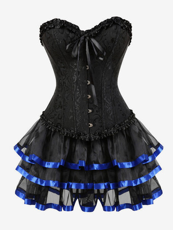 ブルー ヴィンテージコルセット ヴィンテージ婦人服 ポリエステル