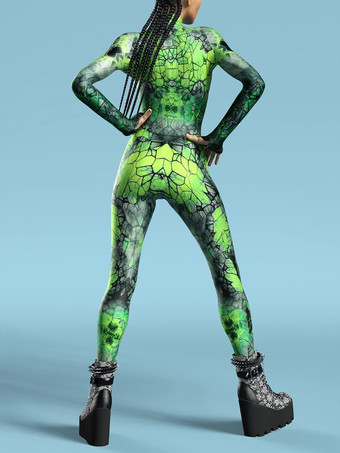 パターニング全身タイツ ハロウィン オーシャンタイダイコスプレ衣装ジャンプスーツハロウィンパーティージャンプスーツカーニバル女性全身タイツボディ服タイツボディワンピース