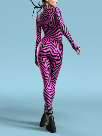 パターニング全身タイツ ハロウィン オーシャンタイダイコスプレ衣装ジャンプスーツハロウィンパーティージャンプスーツカーニバル女性全身タイツボディ服タイツボディワンピース