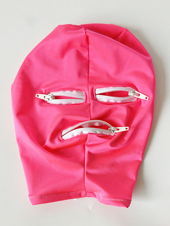 ライクラスパンデックス ヘッドギア マスク ジッパー付き コスプレ セクシー かわいい コスチューム クラブウェア レディース ヘッドギア