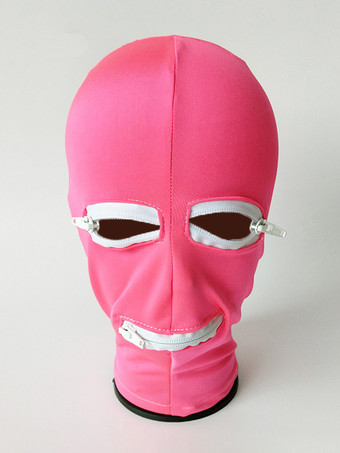 ライクラスパンデックス ヘッドギア マスク ジッパー付き コスプレ セクシー かわいい コスチューム クラブウェア レディース ヘッドギア