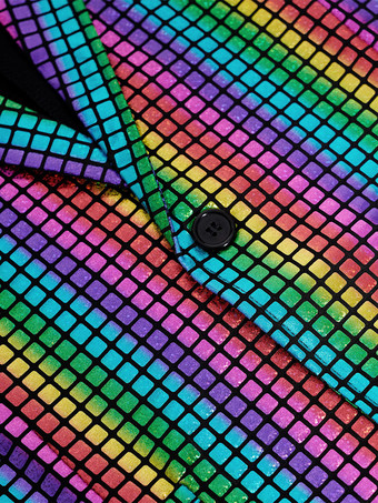 メンズ スパンコール ブレザー メタリック スリム スーツ 2ピースセット ディスコ プロム 光沢のある衣装 ウェディング パーティー 宴会 ファッション ジャケットとパンツ