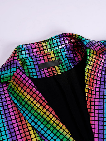 メンズ スパンコール ブレザー メタリック スリム スーツ 2ピースセット ディスコ プロム 光沢のある衣装 ウェディング パーティー 宴会 ファッション ジャケットとパンツ