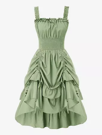 green emerald velvet dress Lady Corset Dress ~ Moss Green Luxe Satin XL main image 0