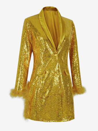 レトロ ヴィンテージ 1980年代 ドレススーツ ブレザー ディスコ スパンコール レディース パーティー / イブニング 仮面舞踏会 独身パーティー 大人用ドレス