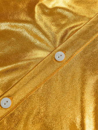 メンズ 2ピース ディスコセット 光沢のある70年代のヴィンテージディスコシャツとスパンコールベルボトムパンツ レトロヒッピーディスコスタイル デュードコスチュームスーツ