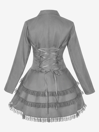 ミドル丈パンクレディースゴシックジャカードダブルブレストスーツブラックスワローテイルコートヨーロッパアメリカ