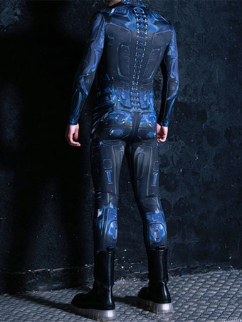 パターニング全身タイツ ハロウィン サイバーパンク メンズコスチューム メンズハロウィンコスチューム カップル向けコスチューム メンズロボットコスチューム SFコスチューム サイバーコスチューム バーニングマン衣装