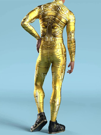 パターニング全身タイツ ハロウィン 子供用 メンズ レディース ジャンプスーツ マシーン ゼンタイ スキニー コスチューム マルチカラープリント ボディスーツ パーティー フェスティバル 衣装 キャットスーツ フロントジッパー