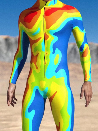 パターニング全身タイツ ハロウィン 大人用ハロウィン カラフル SF ジャンプスーツ サイバーパンク ボディスーツ バーニングマン 全身タイツ ホリデーパーティー モーフスーツ カップル レイブ衣装