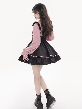 地雷系 レースアップ セットアップ 2点セット かわいい スカート 量産型 病みかわいい レディース 参戦服 レース フリル ミニスカート ハイウエス