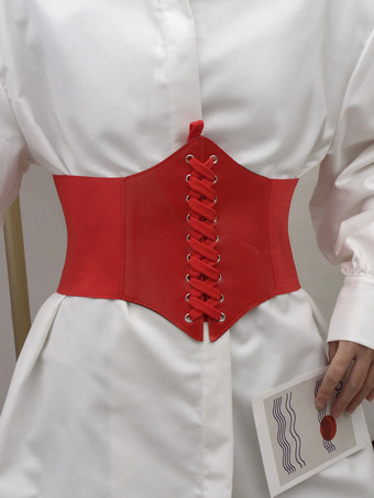 レッド ヴィンテージコルセット ヴィンテージレディース服 PUレザー