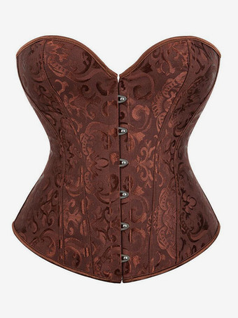 ブラウンヴィンテージコルセット ヴィンテージ婦人服 ポリエステルグロメット