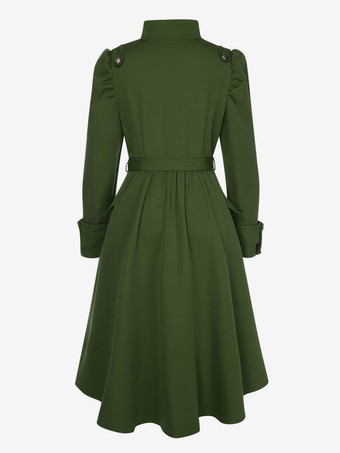 レディース ゴシック ジャケット ヴィンテージ、スチームパンク テールコート レディース ロング トレンチコート ダブルブレスト クラシック ラペル オーバーコート 秋アウター ベルト付き