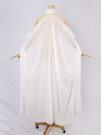 レディース マント ケープ スチームパンク フェザーカラー 魔女ケープ 無地 ウェディング シフォンケープ ブライダルベール マント ホルター ロングケープ