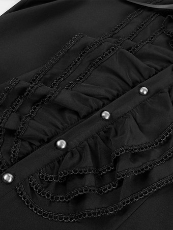 メンズ フリルシャツ ルネッサンスシャツ トップス スチームパンク ゴシック コスチューム カジュアル ボタンダウン 長袖シャツ