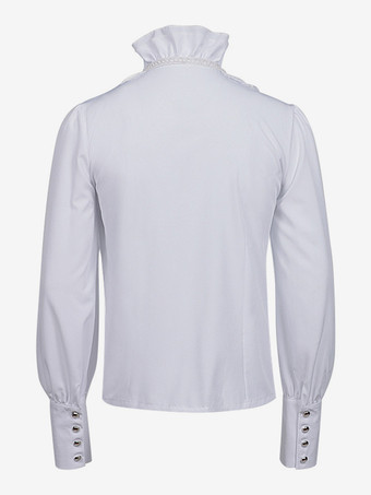 メンズ フリルシャツ ルネッサンスシャツ トップス スチームパンク ゴシック コスチューム カジュアル ボタンダウン 長袖シャツ