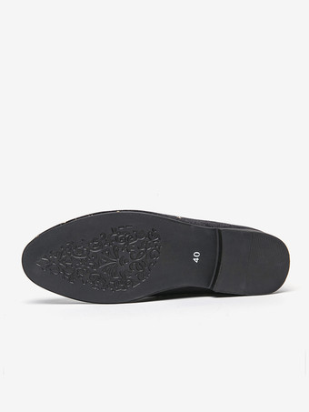 メンズ スリッポン ローファー クラシック ブラック ペニーシューズ スタイル カジュアルシューズ スター刺繍 高品質スエード ポインテッドシューズ