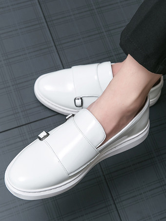 メンズ モンクローファー ダブルストラップ スリッポン パテントレザー カジュアル 快適シューズ フラット ドレス ウォーキングシューズ コンフォート ペニーローファー スニーカー ドレスシューズ