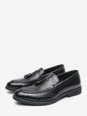 メンズ タッセルローファー レザー ストーン柄 スリッポン ペニーシューズ ファッション ポインテッドトゥ 快適 ローカット ノンスリップ ドレスシューズ 結婚式 パーティー フォーマル