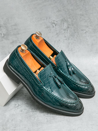 メンズ タッセルローファー レザー ストーン柄 スリッポン ペニーシューズ ファッション ポインテッドトゥ 快適 ローカット ノンスリップ ドレスシューズ 結婚式 パーティー フォーマル