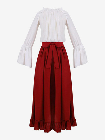 ルネッサンス中世アイルランド服フレアスリーブドレスフード付き女性服レトロゴシック女王のドレス