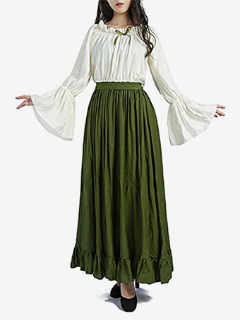 ルネッサンス中世アイルランド服フレアスリーブドレスフード付き女性服レトロゴシック女王のドレス