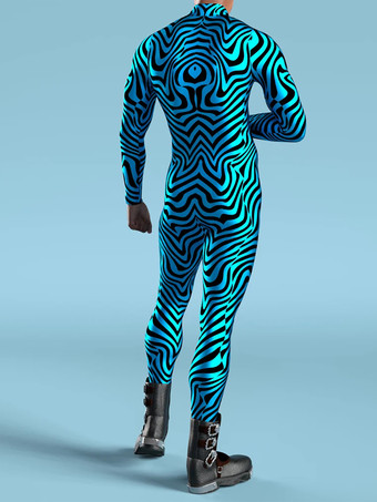 パターニング全身タイツ ハロウィン メカニカルサイバーアーマー衣装ジャンプスーツコスプレパンクボディスーツスチームパンクコスチュームハロウィンパーティーショーメンズクールゼンタイスーツ