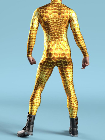 パターニング全身タイツ ハロウィン メカニカルサイバーアーマー衣装ジャンプスーツコスプレパンクボディスーツスチームパンクコスチュームハロウィンパーティーショーメンズクールゼンタイスーツ