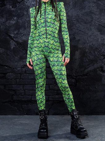 グリーン パターニング全身タイツ ハロウィン コスプレ衣装 ジャンプスーツ ハロウィン パーティー ジャンプスーツ カーニバル 女性用 全身タイツ ボディスーツ ピンク ゼブラ コスチューム