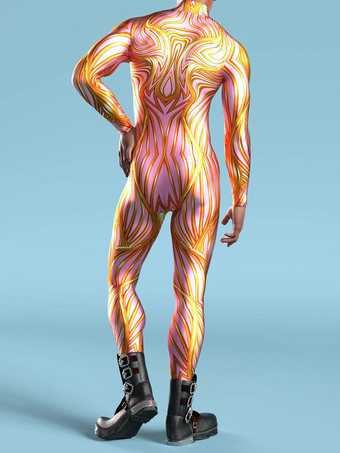 ピンクパターニング全身タイツ ハロウィン サイバーパンク ジャンプスーツ クール メカニカルアーマー コスプレ ボディスーツ コスチューム ハロウィン 男女兼用