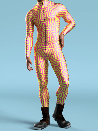 イエローパターニング全身タイツ ハロウィン サイバーパンク ジャンプスーツ クール メカニカルアーマー コスプレ ボディスーツ コスチューム ハロウィン 男女兼用