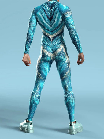 パターニング全身タイツ ハロウィン メンズ レディース サイバーパンク マッスルジャンプスーツ 3D カラードローイング コスプレ ボディスーツ スチームパンク コスチューム ハロウィン パーティー ショー 全身タイツスーツ