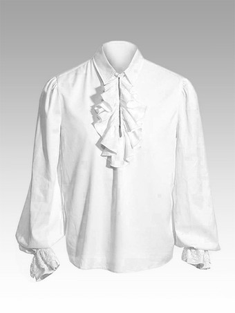 Ropa Retro Ropa Retro para Hombre Camisa Retro para Hombre Volantes de Poliéster