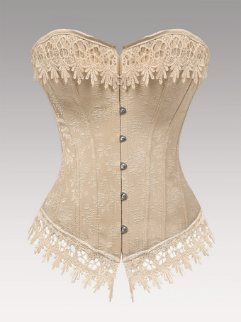 アプリコットヴィンテージコルセット ヴィンテージ婦人服 ポリエステルレース