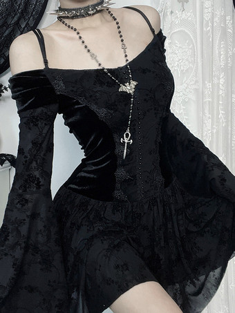   Robe courte bustier en dentelle style gothique lolita tenue de cosplay Dark Series