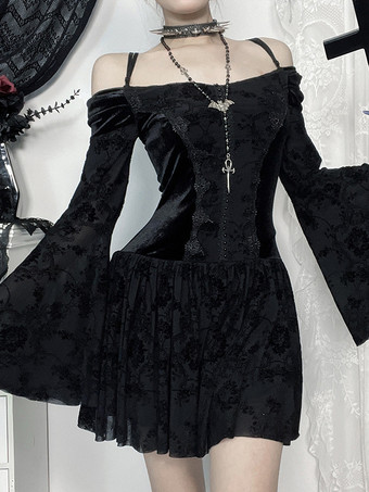   Robe courte bustier en dentelle style gothique lolita tenue de cosplay Dark Series