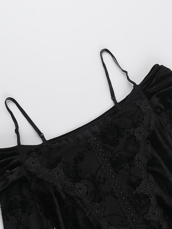   Robe courte bustier en dentelle style gothique lolita tenue de cosplay Dark Series