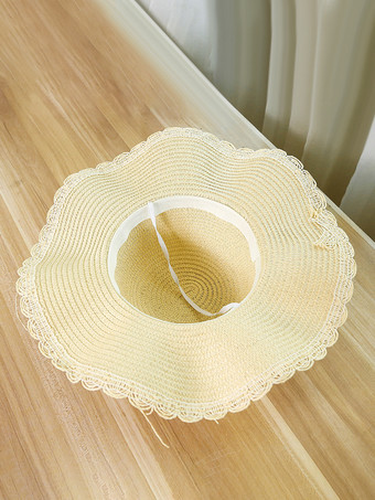 サマーウェーブ つば広麦わら帽子 日焼け防止 ビーチサンハット 女性用 2025