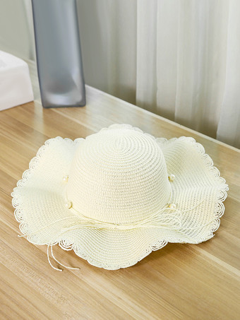 サマーウェーブ つば広麦わら帽子 日焼け防止 ビーチサンハット 女性用 2025