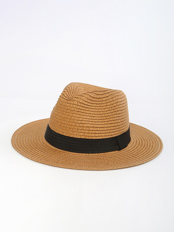 カーキ パナマハット 夏用 シーサイド つば広 日焼け防止 ユニセックス サンハット 2025