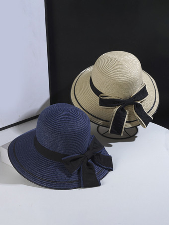 女性用ボウストローハット 夏 海辺 サンハット 2025