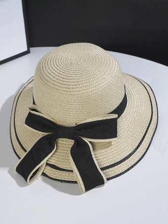 女性用ボウストローハット 夏 海辺 サンハット 2025